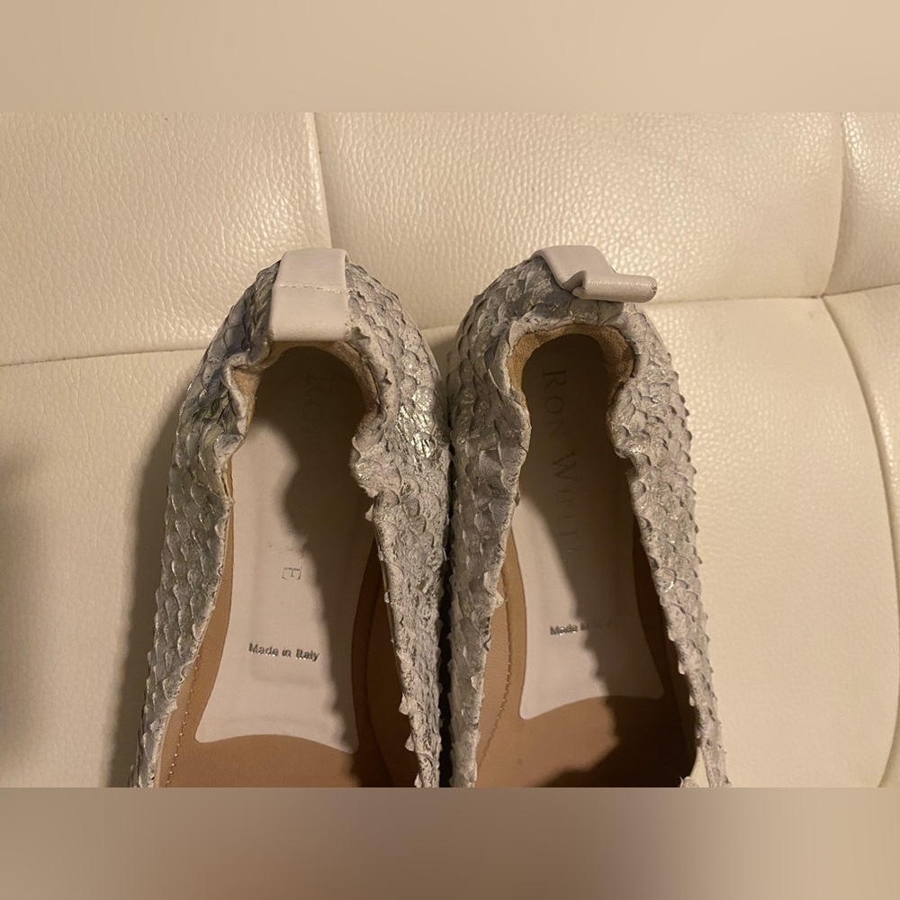 Ron White made in Italy Silver snake Textured Women's Slip-On Shoes - Picture 8 of 8